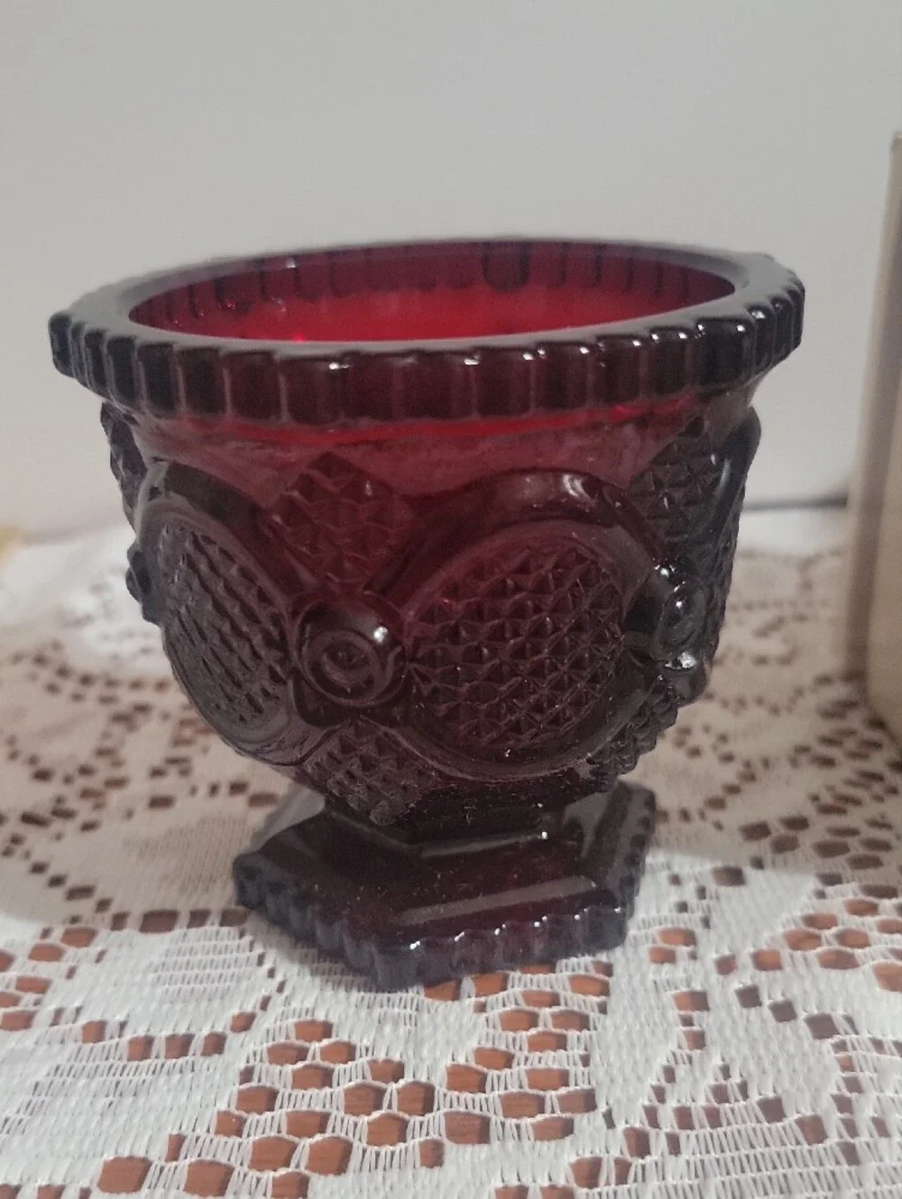 Avon Cape Cod Collection Deep Ruby Red Creamer & Sugar Bowl